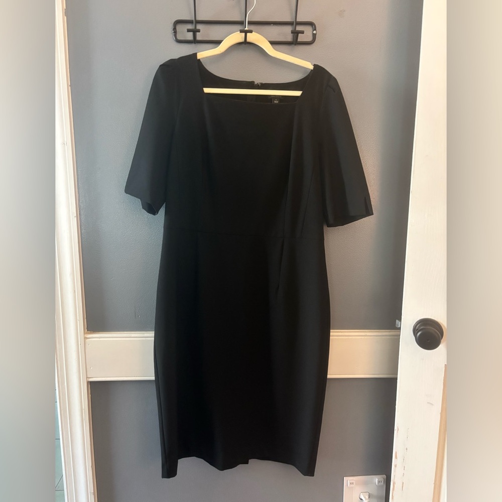 Ann Taylor Structured Black Midi Dress